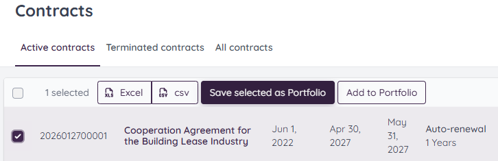 Add contracts to a Portfolio
