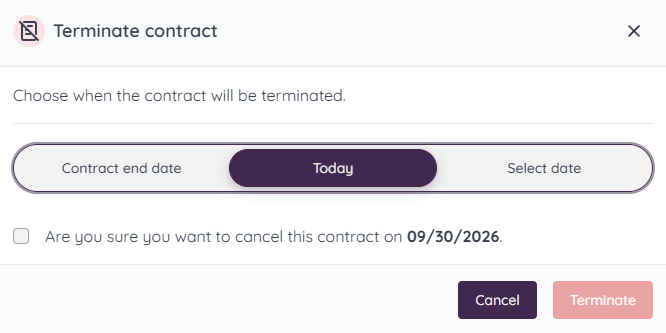 Agreement can be terminated before the start date