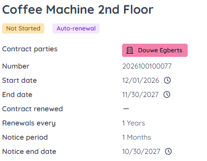 Agreement with future start date