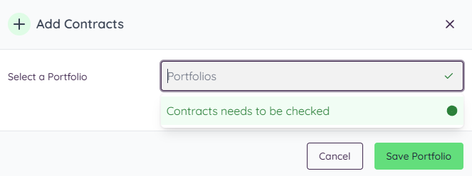 Select a portfolio for these contracts