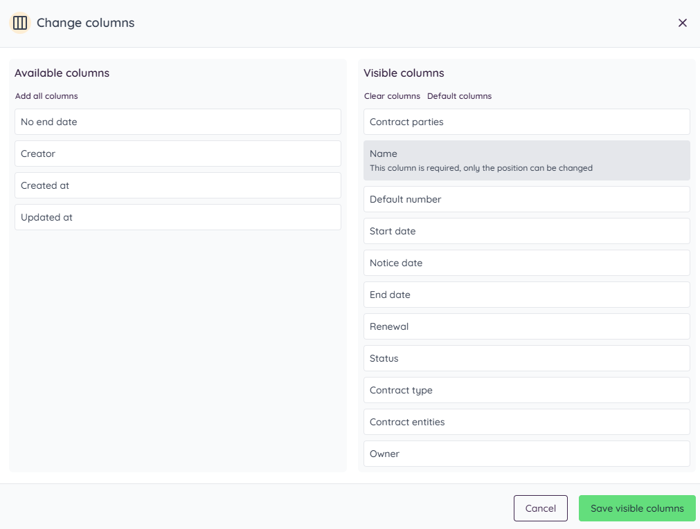 Users can now adjust and save their preferred column layouts, making overviews easier to use and more personal.