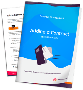Quick User Guide - Contract Management - Adding a Contract | Mochadocs