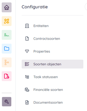 Selecteer "Soorten objecten"