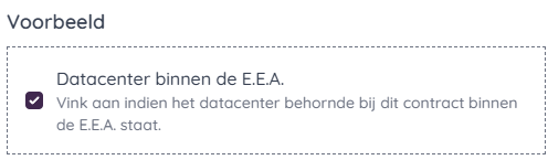 Voorbeeld aankruisvakje aan