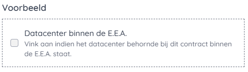 Voorbeeld basis informatie aankruisvakje