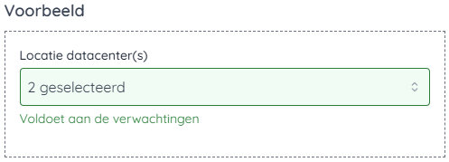 Selecteer: Show selected above input