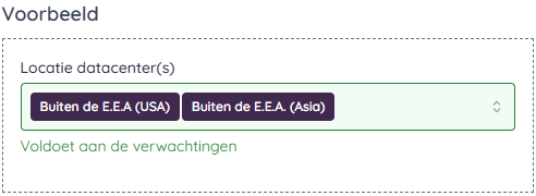 Selecteer Show selected above input