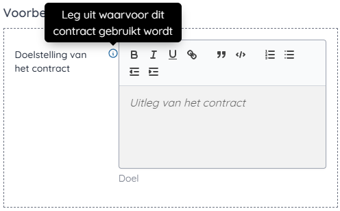 Inline label rijke-tekstbewerker is aan