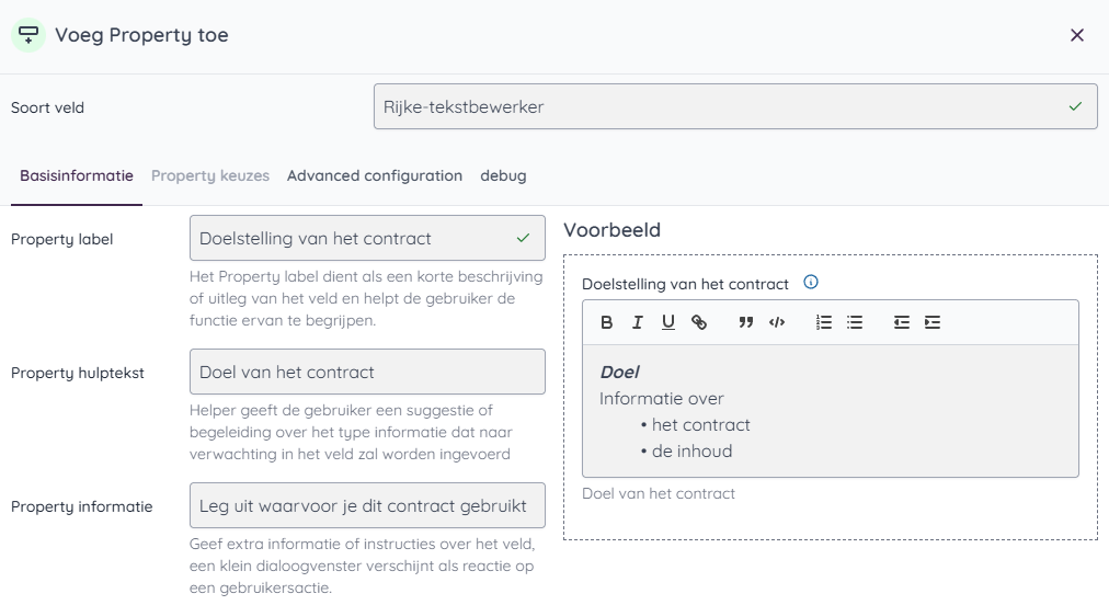 Voorbeeld rijke-tekstbewerker