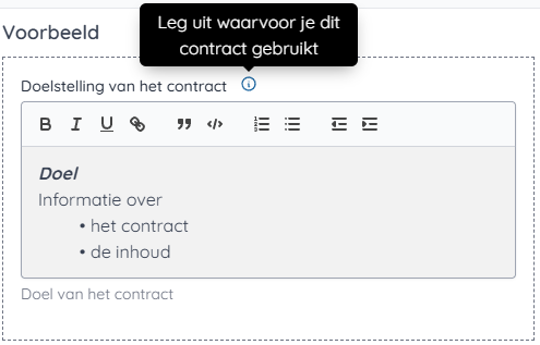 Voorbeeld rijke-tekstbewerker