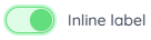 Inline label aan