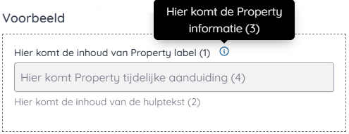 Volledig overzicht basis informatie property Enkel regel veld