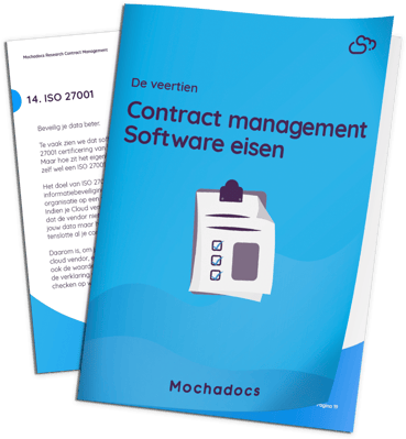 Mochadocs eBook over de 14 contract management software eisen