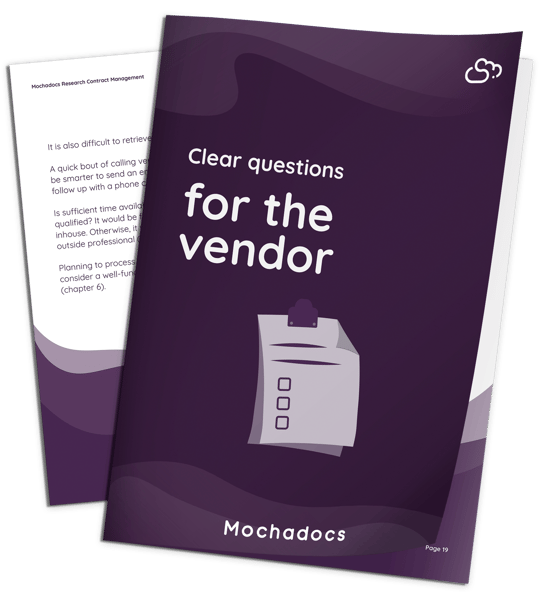 Mock-Up Clear questions for the vendor