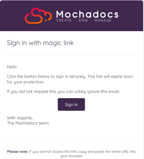Sign in with Magic Link