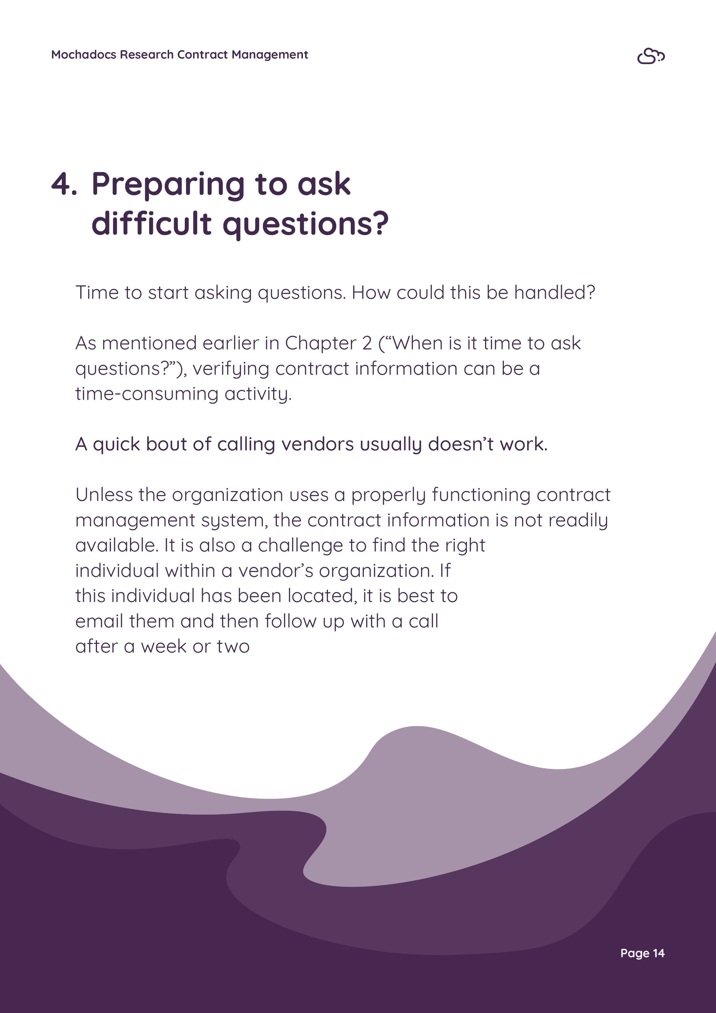 eBook Clear questions for the vendor14