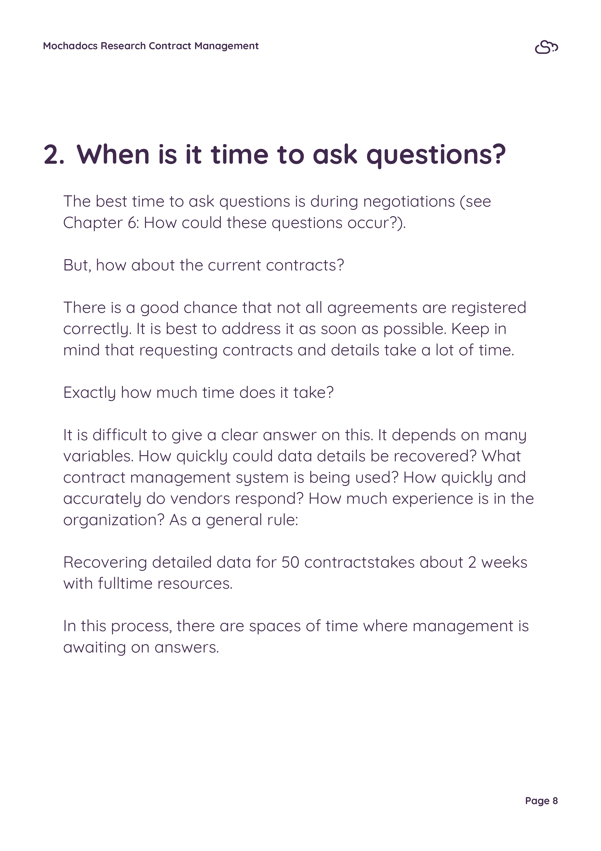 eBook Clear questions for the vendor8
